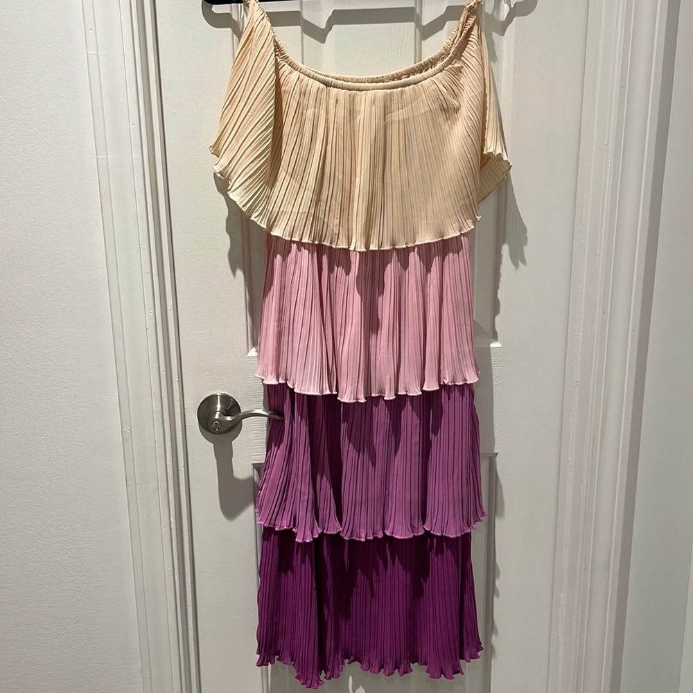 Strapless tiered dress